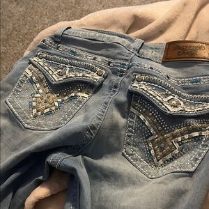 Miss Me Light Blue Embellished Boot Cut Jeans